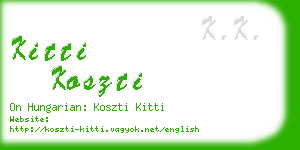 kitti koszti business card